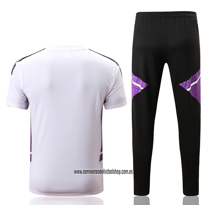 Chandal del Real Madrid 22-23 Manga Corta Blanco y Purpura
